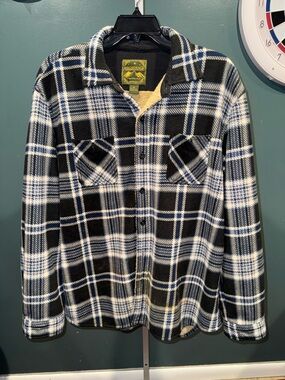 Black White and Plaid Button-Down Shirt Jacket